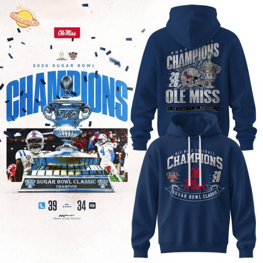 Ole Miss Sugar Bowl Champions 2026 Blue Hoodie