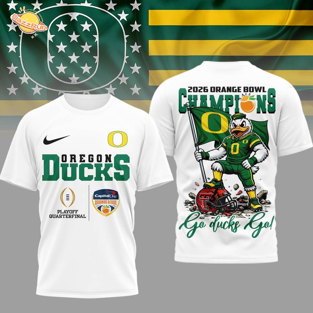 Oregon Ducks | Premium NCAA 2026 Orange Bowl Champions 3D Shirt Oregon Ducks | Premium NCAA 2026 Orange Bowl Champions 3D Shirt