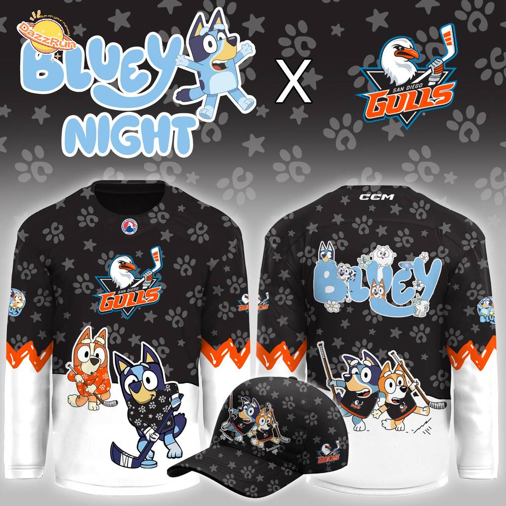 San Diego Gulls Bluey Night Game Limited Hockey Jersey San Diego Gulls Bluey Night Game Limited Hockey Jersey