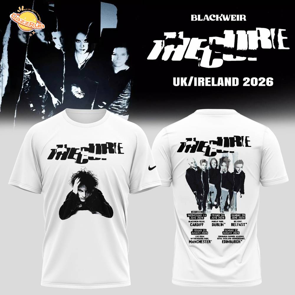 The Cure 2026 UK & Ireland Summer Shows W Tshirt The Cure 2026 UK & Ireland Summer Shows W Tshirt