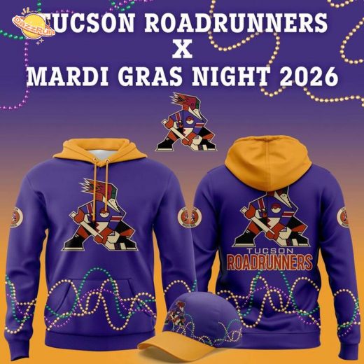 Tucson Roadrunners 2026 Mardi Gras Hoodie Tucson Roadrunners 2026 Mardi Gras Hoodie