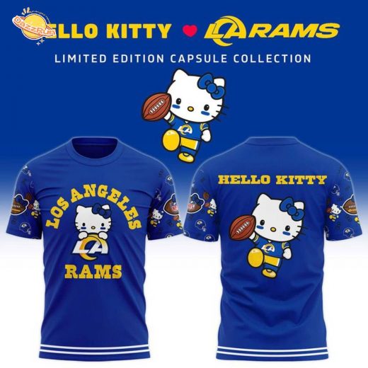 Unisex Los Angeles Rams x Helllo Kitty Night 2025 Hoodie-Blue (Updated Version)