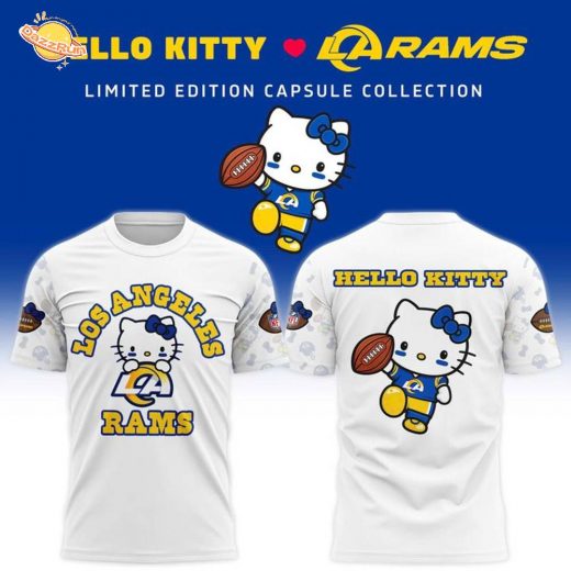 Unisex Los Angeles Rams x Helllo Kitty Night 2025 Hoodie-White (Updated Version)
