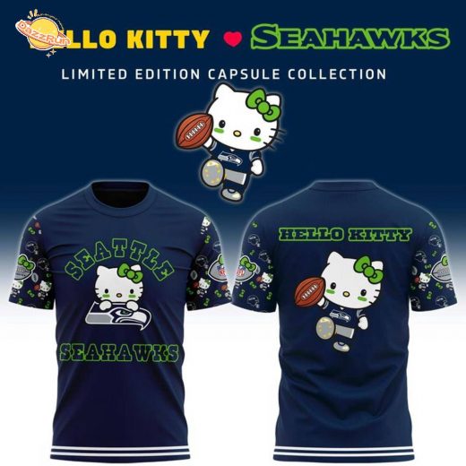 Unisex Los Angeles Rams x Helllo Kitty Night 2025 T-shirt-Navy (Updated Version)