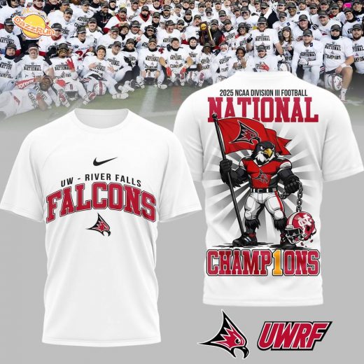 Wisconsin-River Falls Falcons | Premium 2025 NCAA DIVISION III FOOTBALL NATIONAL CHAMPIONS 3D Shirt